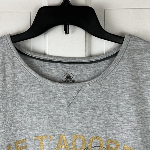 Disney Beauty & The Beast Je T’ Adore Gray Graphic Nightgown Sleep Shirt - Picture 3 of 7